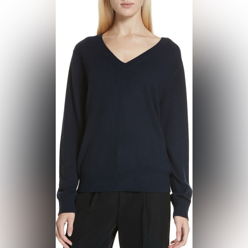 Vince Black V-Neck Sweater wool/cashmere blend